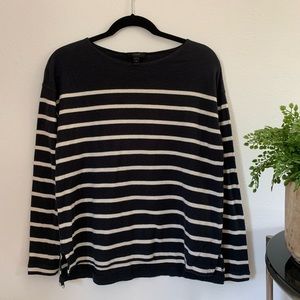 J. Crew black and white striped long sleeve shirt / sweater